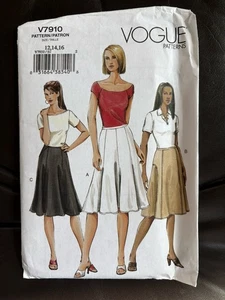 Vogue 7910 Pattern Loose Fitting Flared Skirts Misses Size 12 14 16 Uncut - Picture 1 of 2