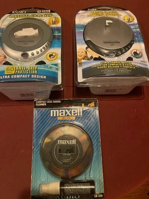 COBY - CXCD329 CD PLAYER + CXCD109 CD PlAYER  + MAXELL CD Cleaner - All SEALED - Image 1 of 4