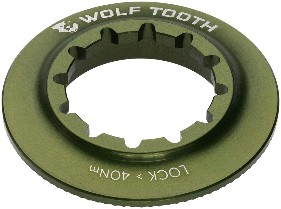 Anillo de bloqueo de rotor Wolf Tooth CenterLock - estriado interno, oliva Foto 1 de 1