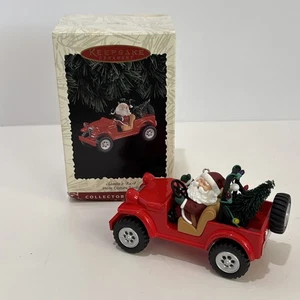 Hallmark Keepsake Ornament 1996 Here Comes Santa Red Jeep Santa’s 4x4 - Picture 1 of 10