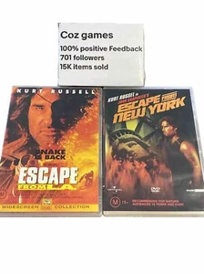 Escape from LA & Escape From New York Region 4 Australian DVD’s Kurt Russell - Picture 1 of 8