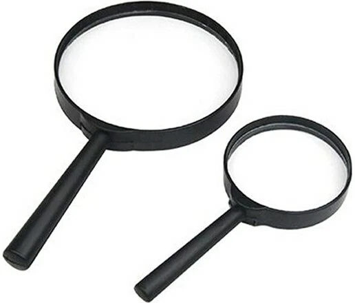 2 X Magnifying Glass Set Large Small Magnifier Glass Lens Handheld 75mm & 50mm