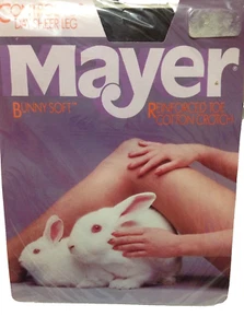 Vintage 1985 Mayer Sheer Control Top Slate Gray Pantyhose Size M Med Made USA - Picture 1 of 5