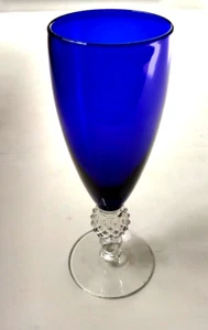 Morgantown Blue Ritz Golf Ball Tasting Glass 6 1/4" - Picture 1 of 3