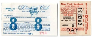 1975 YANKEES vs BREWERS ticket stub HANK AARON Home Run #735 Thurman Munson HR - Picture 1 of 2
