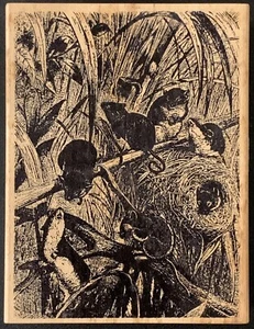 Magenta Large Country Mice Rubber Stamp - Picture 1 of 3
