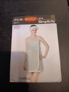 Simplicity Sewing Pattern 2111 Size A xs-xl Misses' Bath Wrap and Head Wrap - Picture 1 of 1