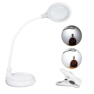 5x Magnifying Lamplighted Magnifying Glass With Light And Stand Hands Free Desk - Picture 1 of 6