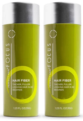 Fibras para la construcción del cabello de Focus, 2 botellas color de cejas medio 1,23 OZ/35 gramos cada una Foto 1 de 4