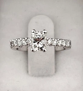 RADIANT CUT DIAMOND SOLITARE 18K WG, 1.33 CARAT, GIA CERT, APPR. RET USD $9,100 - Picture 1 of 12