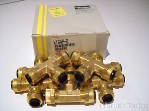 Caja de (8) nuevos accesorios para camiseta Parker de latón de 1/2" tubo Poly-Tite Union, X164P-8 - Imagen 1 de 5