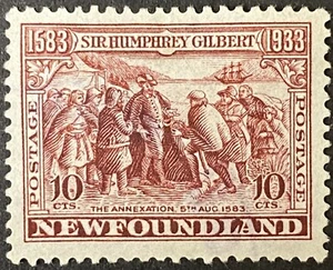 1933 SC#220 Newfoundland, Annexation of Newfoundland 10 Cent Red/Brown, VF Used - Picture 1 of 2
