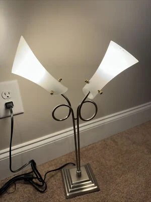 Retro or Modern Table Lamp Bedroom Nightstand Desk Lamp New In Box Brush Stls. - Image 1 of 4