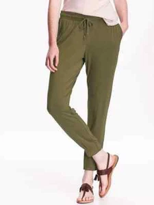 $39 OLD NAVY JERSEY CUFFED RAYON SPANDEX TIE FRONT POCKETED JOGGERS PANTS XL - Picture 1 of 14