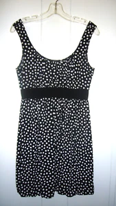 Soprano Women's Mini Dress Size S Black with White Polka Dots Balloon Hem - Picture 1 of 3