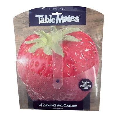 Juego de 4 manteles individuales de fresa PIMPERNEL Tablemates Foto 1 de 4