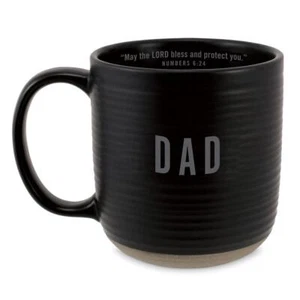 Dad Rib Texture Black 20 Ounces Ceramic Coffee Cup Mug - Picture 1 of 1