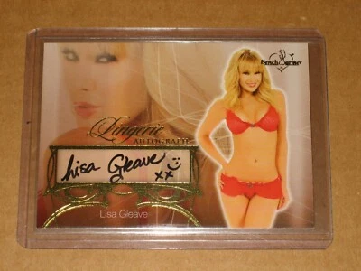 ✨ LISA GLEAVE 2013 BENCHWARMER LINGERIE SIGNED AUTO sexy model girl card - Image 1 of 2