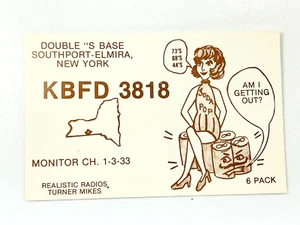 Vintage QSL Card Ham CB Radioamatore Doppia S Southport Elmira NY KBFD 3818 - Foto 1 di 2