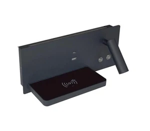 Applique Lampada Letto Parete Ricarica Wireless Nera Luce Naturale FD-27N - Foto 1 di 5