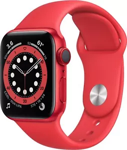 Apple Watch Series 6 40mm GPS Cellular Unlocked Red Case With Red Sport Band - Picture 1 of 3