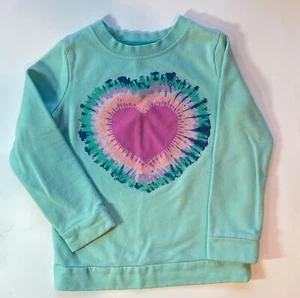 Cat & Jack Kids Sweatshirt with Tie-Dye Heart Size S (6-6x) - Picture 1 of 3