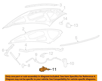 Componentes del capó de excursión Ford OEM 99-07 - Cierre 4C3Z16700AA Foto 1 de 2