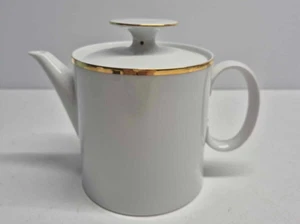 Thomas Germany Medaillon Goldband Teekanne mit Deckel (B14), Vintage, Porzellan - Bild 1 von 9