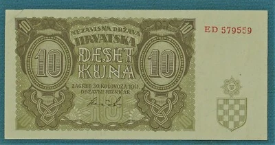 Croatia banknotes 10 Kuna 1941. double letter, original banknotes ! - Image 1 of 2