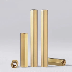 M3 M4 Copper Brass Hex Standoff Female Screw Nut Clearance Spacer Pillar Bi-pass - Picture 1 of 7