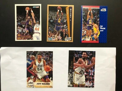 Tarjetas de baloncesto Jeff Malone Upper Deckr, Fleer, SkyBox (5) de los años 90. Hecho en USA Foto 1 de 4