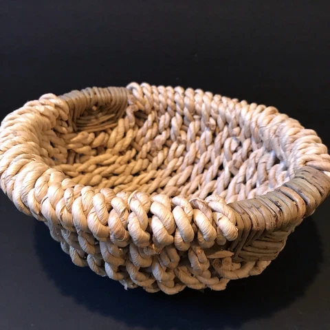 Vintage Handwoven Rattan Small Basket Cover