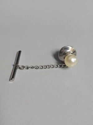 Vintage Imitation Pearl Tie Clasp Clip Jewelry - Image 1 of 3