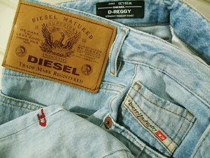 *HOT Men's DIESEL D-REGGY 9ND PATCHED LOOSE BAGGY LIGHT Jeans 26 x28 (Fit 28x28) - Picture 1 of 12