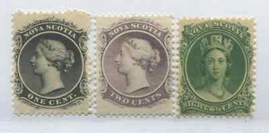 Nova Scotia 1860 1, 2, 8 1/2 cents unmounted mint NH - Picture 1 of 1