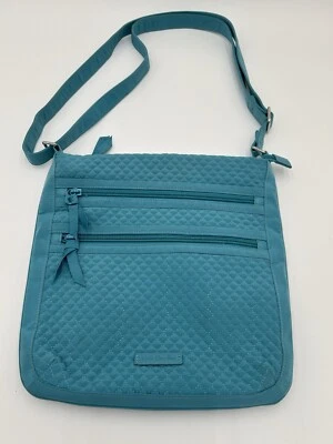 "Bolso Bandolera Vera Bradley Teal Aqua Acolchado Hipster 12"" X 12""" Foto 1 de 4