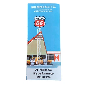 Vintage Minnesota Road Map 1969 Phillips 66 Rand McNally - Picture 1 of 6