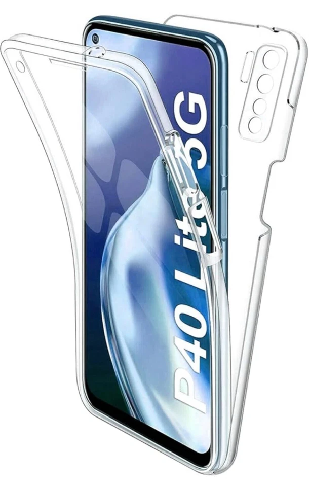 COVER TRASPARENTE PER HUAWEI P40 LITE 5G CUSTODIA FRONTE RETRO IN SILICONE 360 - Immagine 1 di 4