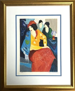 Itzchak Tarkay Serigrafie "Lady In Yellow Blouse & Red Skirt" signiert und nummeriert - Bild 1 von 4