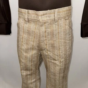 Vtg 60s 70s Sears Pants Mens 32 31 Disco Hippie Woodstock Boho Leisure Striped - Picture 1 of 19