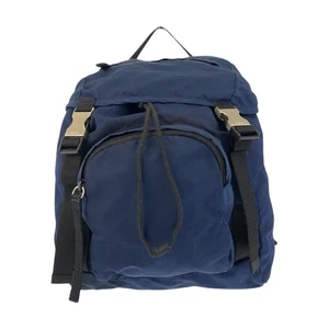 PRADA Tessuto Triangle with logo Backpack Backpack Navy SilverHardware Nylon - Picture 1 of 10