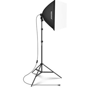 NEEWER 350W Equivalent Softbox Lighting Kit,5700K LED Light Bulb, 24x24" - New - Picture 1 of 6