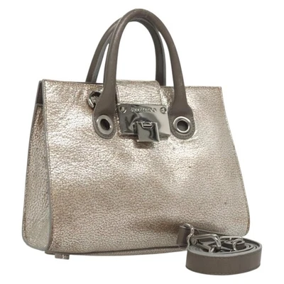 Auténtico bolso de mano Jimmy Choo cuero 2 vías plateado bs25894 Foto 1 de 4