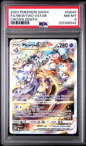 2023 Pokemon Sword & Shield Crown Zenith #GG44 Full Art Mewtwo Vstar PSA 8 NM-MT - Picture 1 of 2