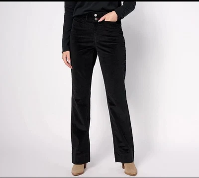 Pantalones de pana Peace Love World Fine Wale negros talla 14 para mujer Foto 1 de 4