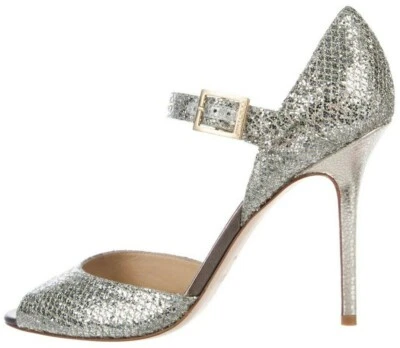 Nuevo Jimmy Choo LACE Plata Purpurina Champán Adornado Zapatos de Boda 41 - Imagen 1 de 4