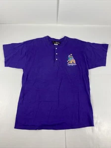 Camiseta Henley Vintage Años 80 Disneyland Disney Originales Púrpura XL Puntada Única - Imagen 1 de 10