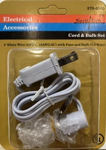 New C7 Replacement Light Cord for BLOW MOLD, 3', Socket & Bulb Outdoor W/Fuse - Picture 1 of 3