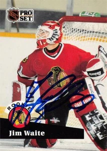 Jimmy Waite autographed Hockey Card (Blackhawks) 1991 Pro Set Rookie #530 - Picture 1 of 1