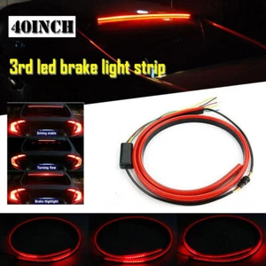 40" Car LED Rear 3rd High Brake Light Strip Driving Lamp Turn Signal Flexible SU - Foto 1 di 9